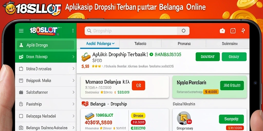 Tampilan antarmuka aplikasi 180SLOT yang ramah pengguna untuk dropshipping.