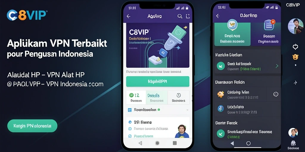 Tampilan antarmuka utama C8VIP dengan fitur VPN yang intuitif.