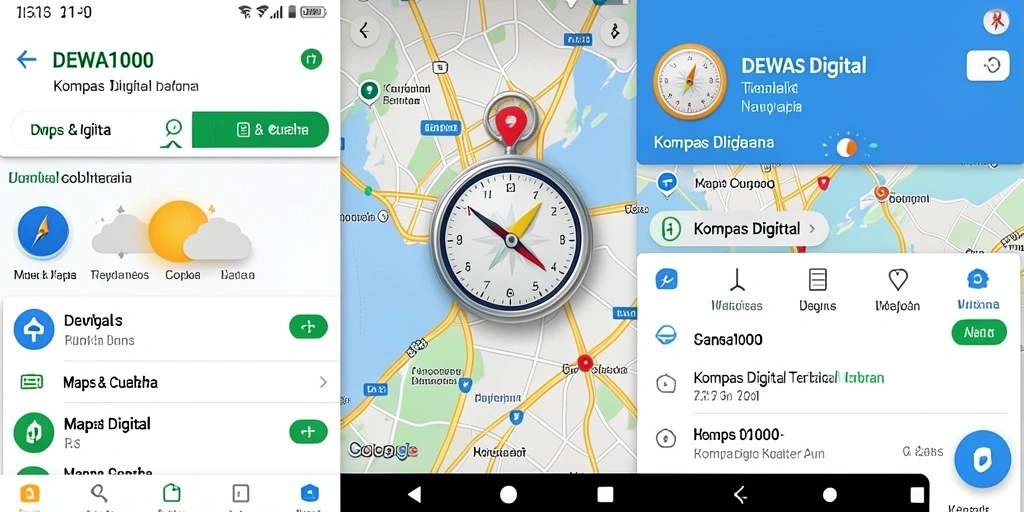 Tampilan antarmuka DEWA1000 yang modern dan fungsional untuk navigasi kompas digital.
