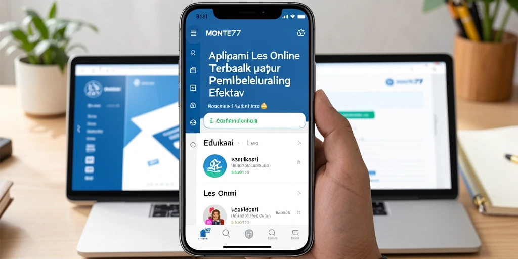 Tampilan antarmuka aplikasi Les Online yang interaktif dan mudah digunakan.