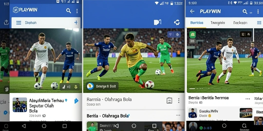 Tampilan antarmuka aplikasi PLAYWIN yang menarik dan informatif.