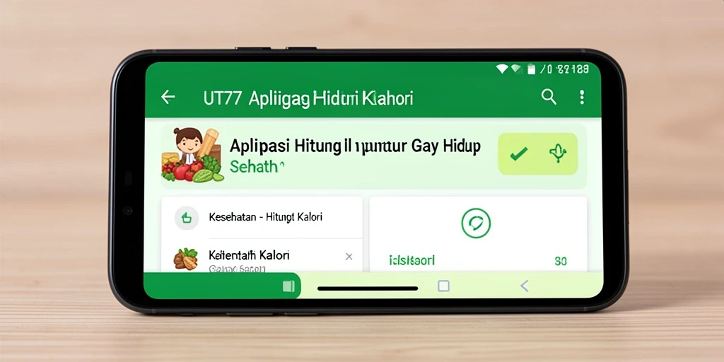 Antarmuka UT77 menampilkan fitur hitung kalori yang intuitif.