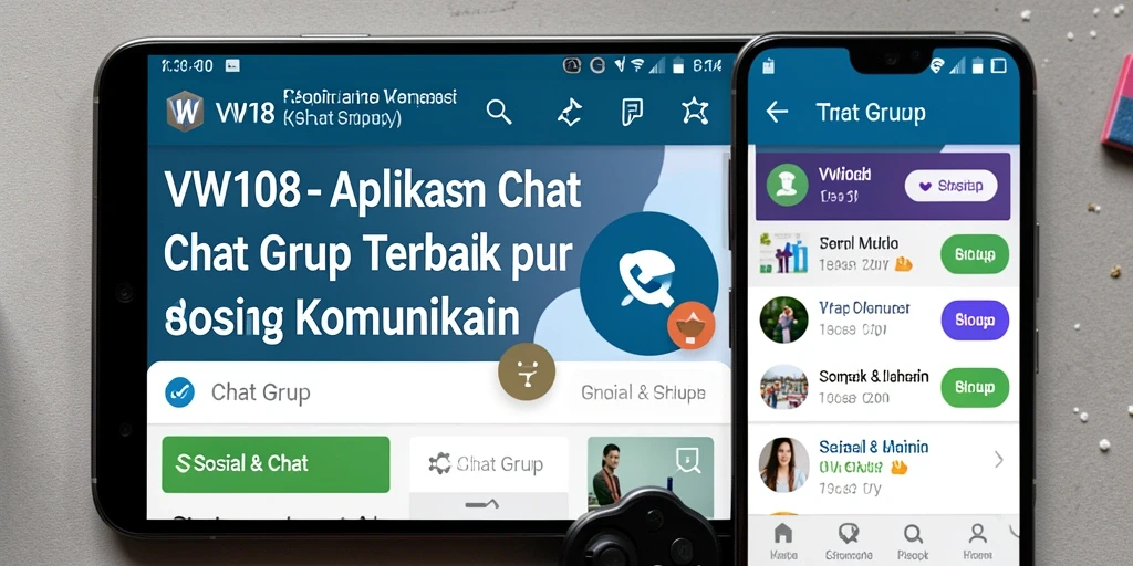 Antarmuka VW108 yang sederhana dan menarik untuk fungsi Chat Grup.